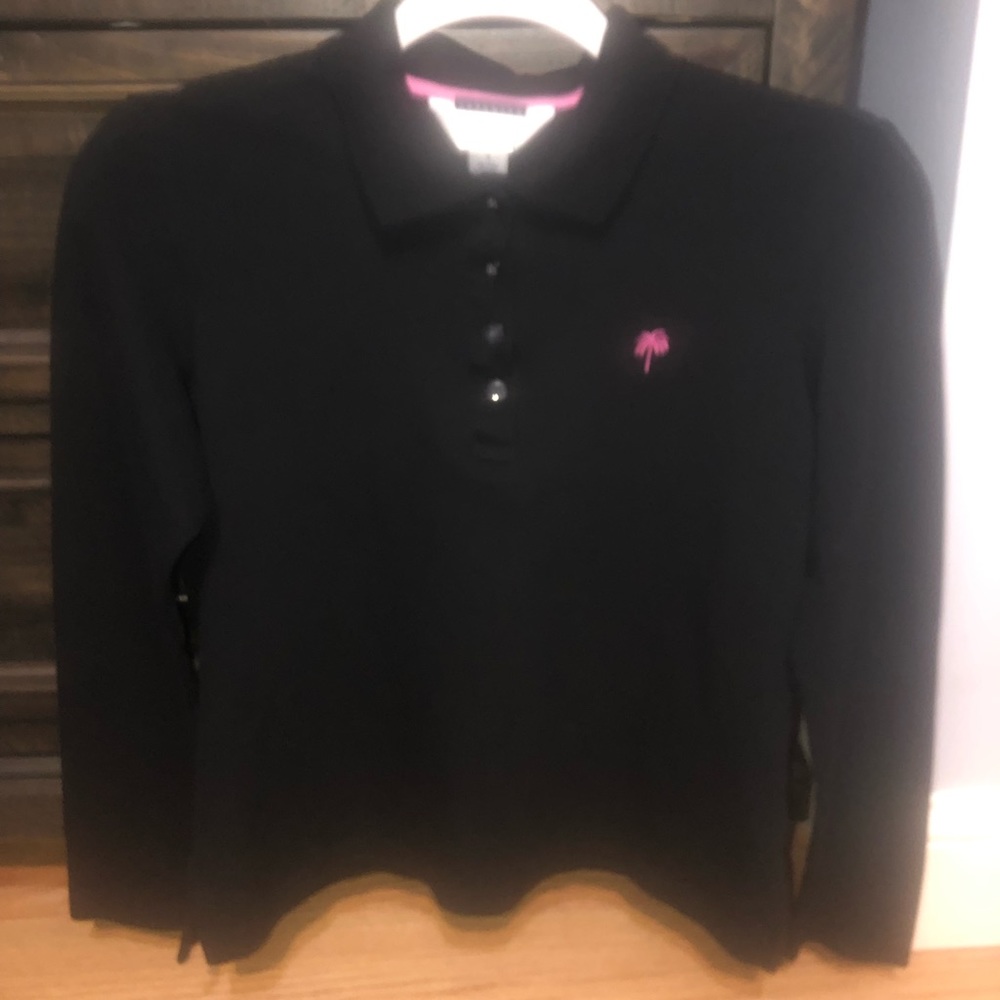Woman’s Lilly Pulitzer Long Sleeve Polo, Black, Small